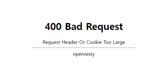 400 bad request 오류가 떠 있는 컴퓨터 화면